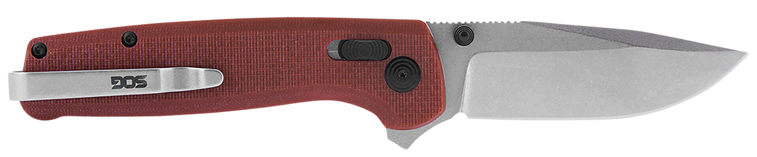 SOG SOGTM1023BX Terminus XR 2.95" Folding EDC Knife D2 Steel Blade Crimson G10 Handle Box Packaging and Belt Clip