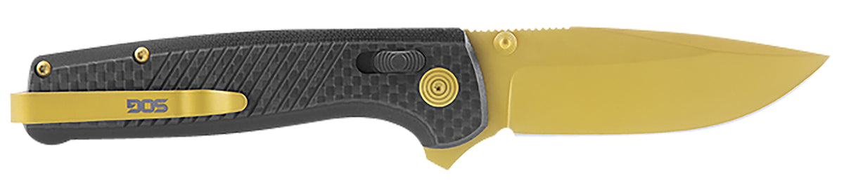 SOG SOGTM1033BX Terminus XR LTE 2.95" Lightweight EDC Folding Knife Gold TiCN Cryo S35VN Blade Carbon Fiber Handle