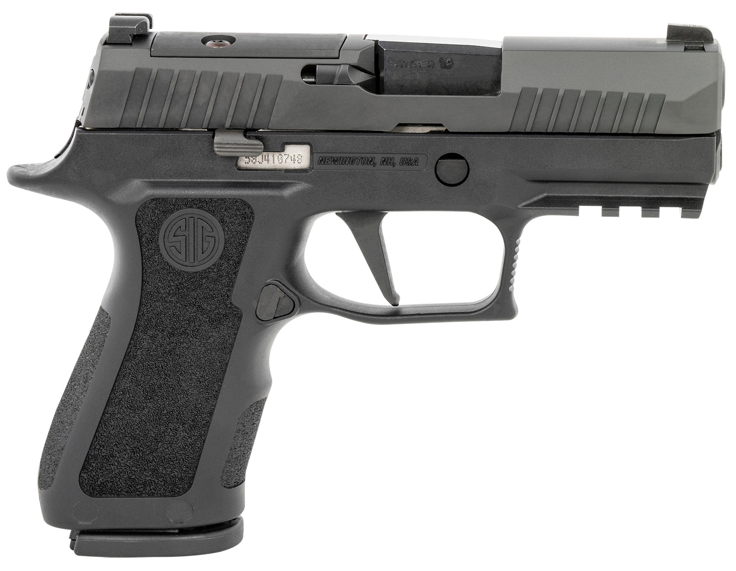 Sig Sauer 320XC9BXR3PR2 P320 XCompact 9mm Luger 15+1 3.60" Carbon Steel Barrel, Black Nitron Optic Ready/Serrated SS Slide, Black Stainless Steel Frame w/Picatinny Rail, Black XCompact Polymer Grips