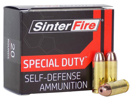 SinterFire 10mm Auto Special Duty (SD) 125 grain Lead Free Frangible Hollow Point ammunition