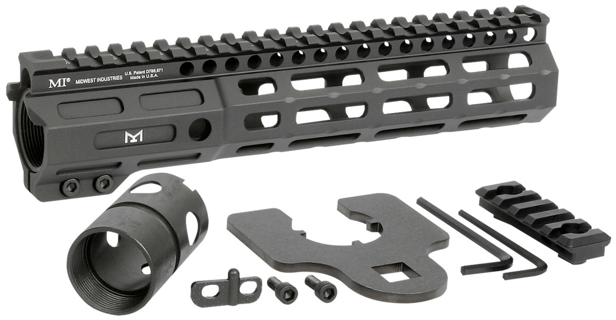 Midwest Industries MINF925 9.25" M-LOK Night Fighter AR Handguard Black Hardcoat Anodized Picatinny Top Rail