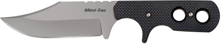 Cold Steel CS-49HCF 3.63" Mini Tac Bowie Fixed Blade 8Cr13MoV Stone Washed Black Griv-Ex Handle Includes Sheath