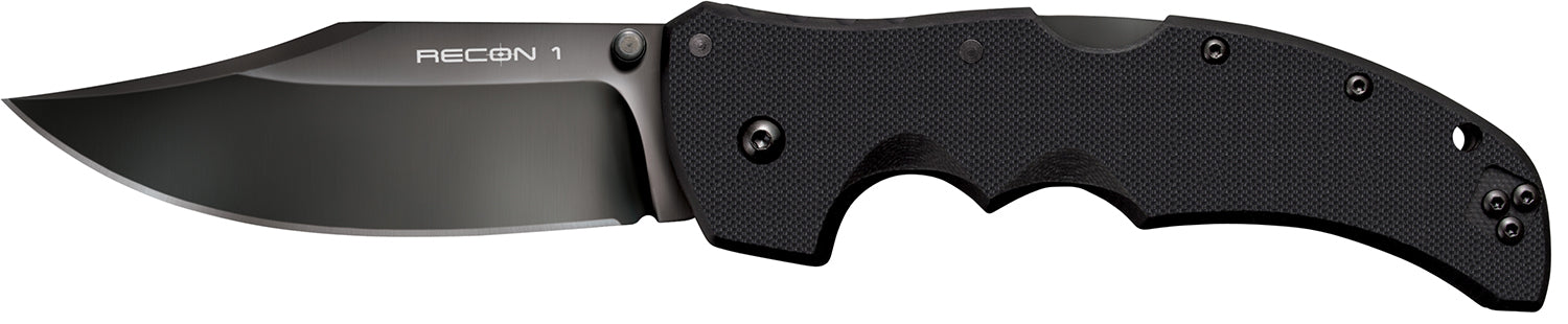 Cold Steel CS27BC Recon 1 4" Fold Clip Point DLC S35VN Stainless Blade Black G10 Handle w/Pocket Clip