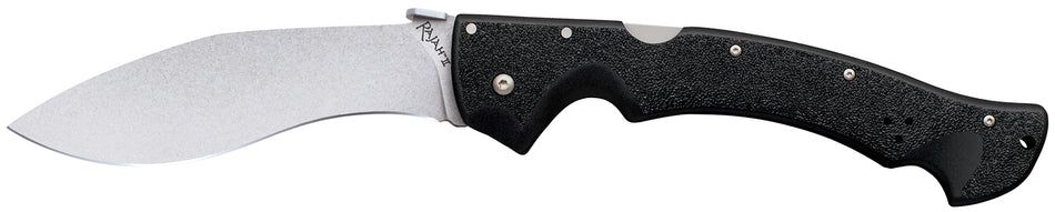 Cold Steel CS-62JL Rajah II 6" Folding Plain Stone Wash AUS-10A SS Kukri Blade Black Griv-Ex Handle