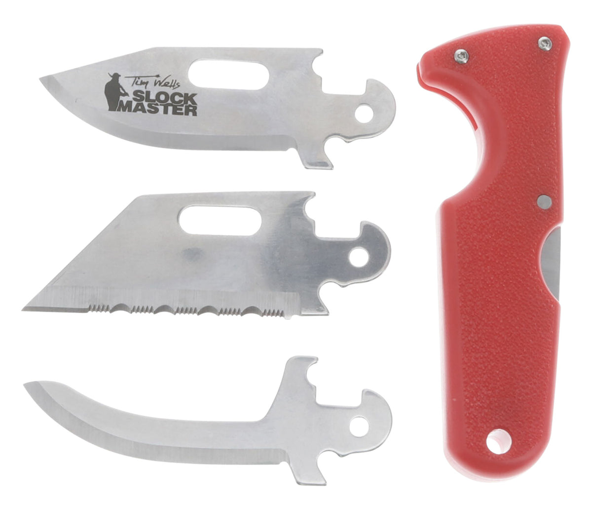 Cold Steel CS40ATZ Click-N-Cut Slock Master 2.50" Fixed Satin 420J2 SS Blade Red ABS Handle Sheath Included