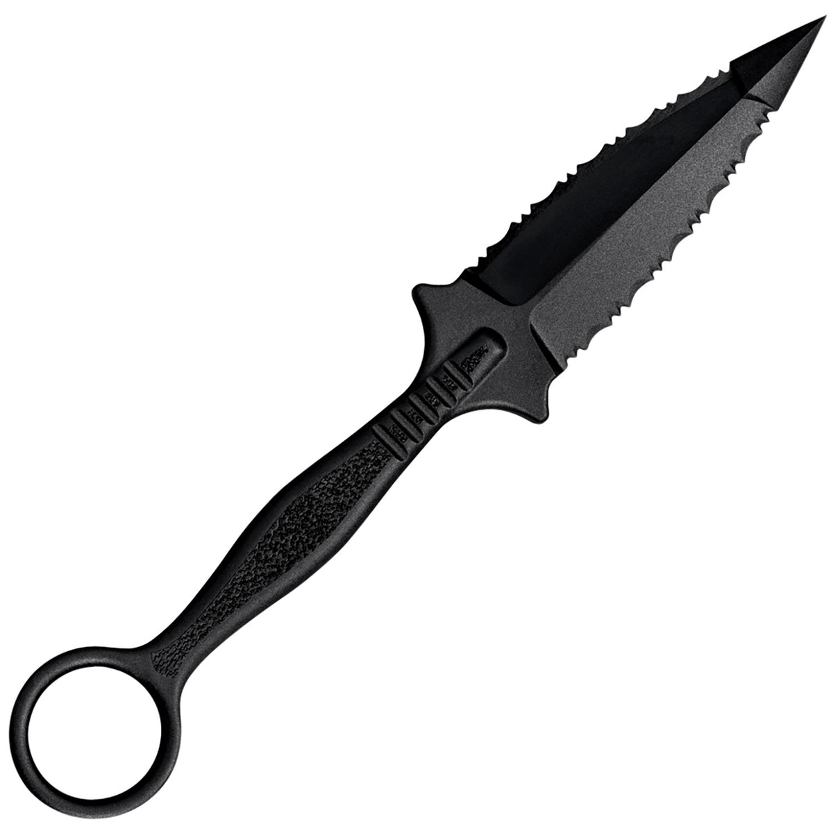 Cold Steel CS92FR FGX Ring Dagger 3.50" Fixed Serrated Black Griv-Ex Blade Molded Ring Handle
