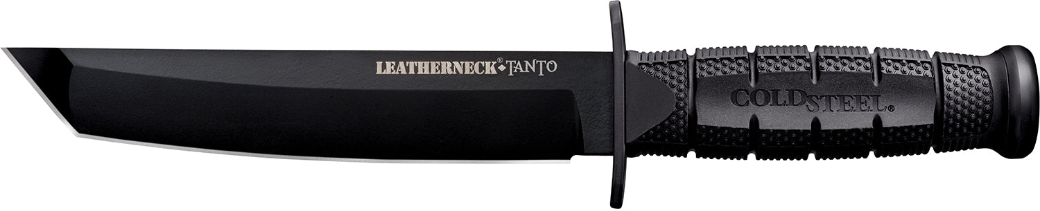 Cold Steel CS-39LSFCT Leatherneck 7" Fixed Tanto Black Matte Powder Coat D2 Tool Steel Blade Double Quillon Griv-Ex Handle