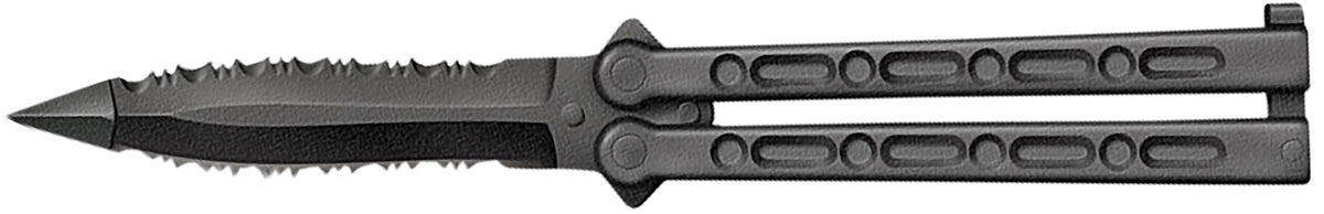 Cold Steel CS-92EAA FGX Balisong 5" Folding Serrated Griv-Ex Blade Black Polymer Handle