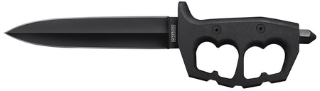 Cold Steel CS-80NTP Chaos Double Edge 7.50" Fixed Black SK-5 Carbon Blade Aluminum D-Ring Guard Handle w/Sheath