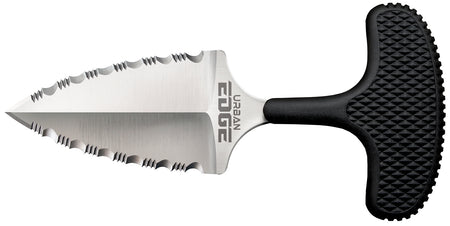 Cold Steel CS43XLSS Urban Edge 2.50" Fixed Fully Serrated Stone Washed Japanese AUS-8A SS Neck Knife Black Handle