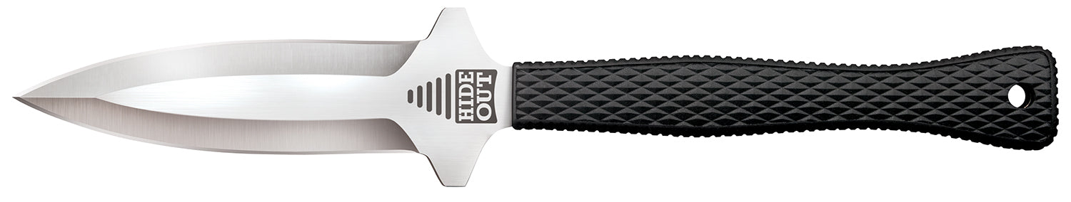 Cold Steel CS49NDE Hide Out 3" Fixed Blade Satin Polished AUS-8A SS Black Kray-Ex Handle w/ Sheath & Lanyard