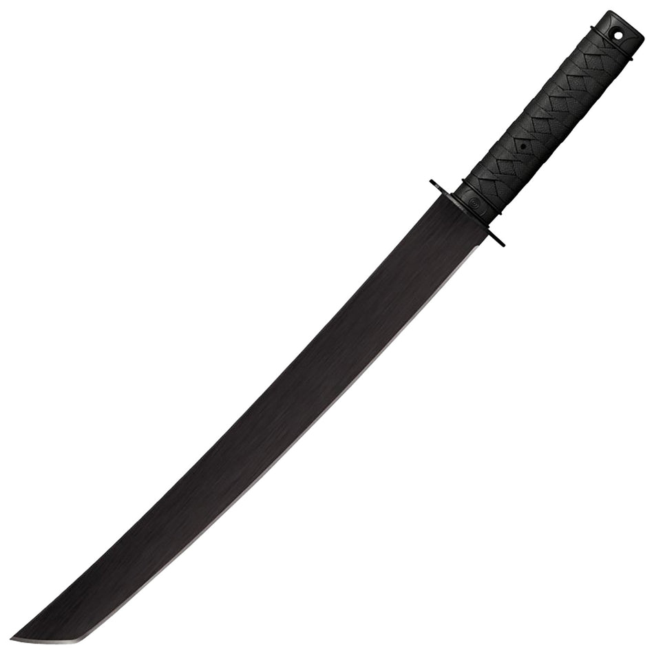 Cold Steel CS97TKLZ Tactical Wakizashi 25" Long 18" 1055 Carbon Steel Baked Anti-Rust Blade Black Poly Handle w/ Sheath