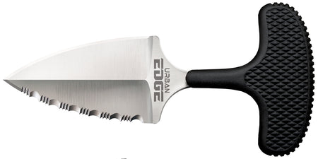 Cold Steel CS43XLS Urban Edge Fixed 2.50" Partial Serration Stone Washed AUS-8A Stainless Steel Blade Black Kray-Ex Handle