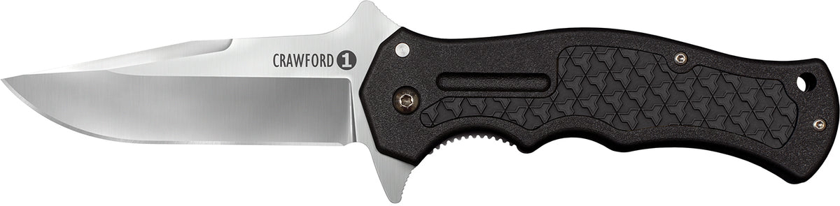 Cold Steel CS20MWCB Crawford 1 3.50" Folding Knife Clip Point 4034 SS Blade Black GRN Traction Handle Pocket Clip