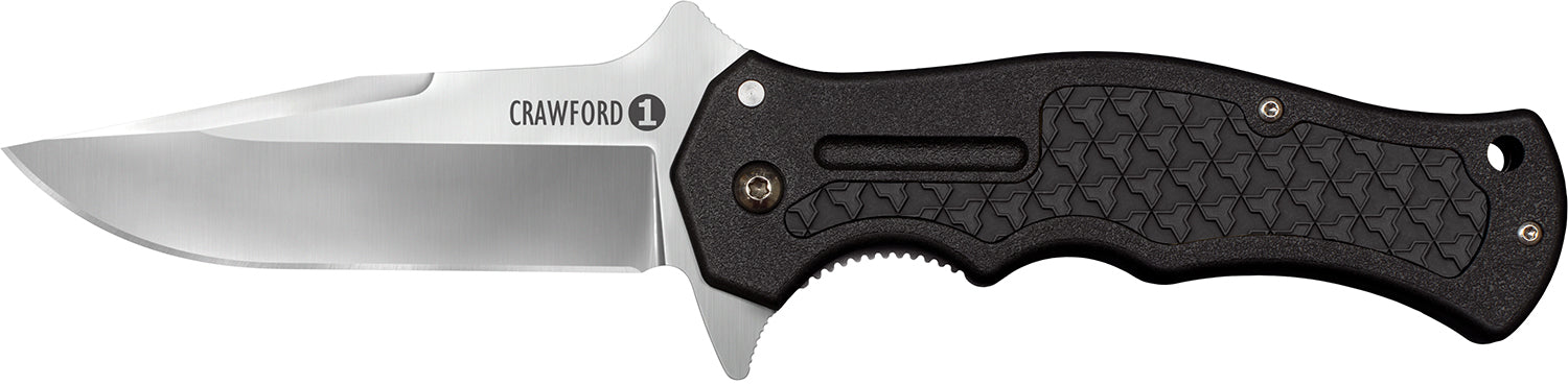 Cold Steel CS20MWCB Crawford 1 3.50" Folding Knife Clip Point 4034 SS Blade Black GRN Traction Handle Pocket Clip