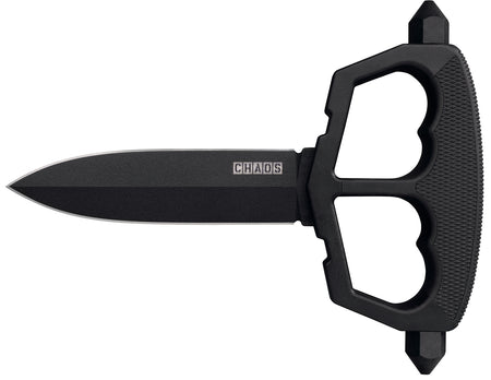 Cold Steel CS80NT3 Chaos D-Guard Push Knife 5" Fixed SK-5 Steel Black Powder Coat Blade Griv-Ex Kray-Ex Handle