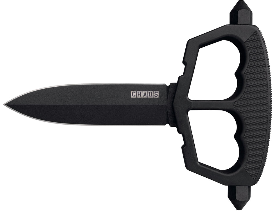 Cold Steel CS80NT3 Chaos D-Guard Push Knife 5" Fixed SK-5 Steel Black Powder Coat Blade Griv-Ex Kray-Ex Handle