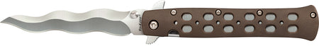 Cold Steel CS-26SK4 Ti-Lite Folding 4" Plain Kris AUS-10A Steel Blade Flat Dark Earth Griv-Ex Handle