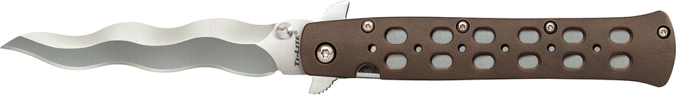 Cold Steel CS-26SK4 Ti-Lite Folding 4" Plain Kris AUS-10A Steel Blade Flat Dark Earth Griv-Ex Handle