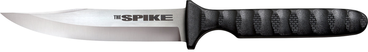 Cold Steel CS-53NBS Spike 4" Fixed Blade Plain 4116 SS Bowie Black Scalloped Griv-Ex Handle with Sheath