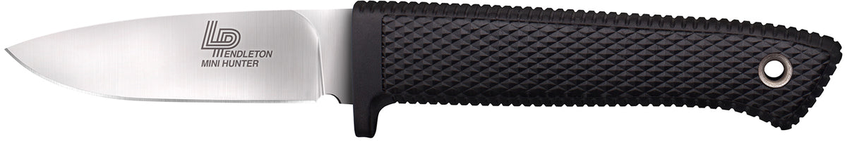 Cold Steel CS36LPMF Pendleton Mini Hunter Fixed 3" Stonewashed AUS-10A SS Blade 3.63" Black Kray-Ex Handle w/ Sheath