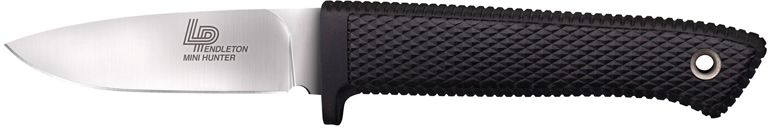 Cold Steel CS36LPMF Pendleton Mini Hunter Fixed 3" Stonewashed AUS-10A SS Blade 3.63" Black Kray-Ex Handle w/ Sheath