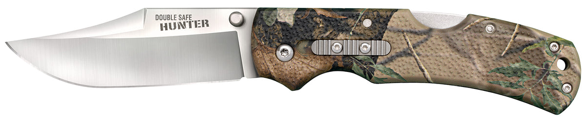 Cold Steel CS23JE Double Safe Hunter Folding 3.50" Clip Point Satin 8Cr13MoV SS Blade Camo Glass-Filled Nylon Handle