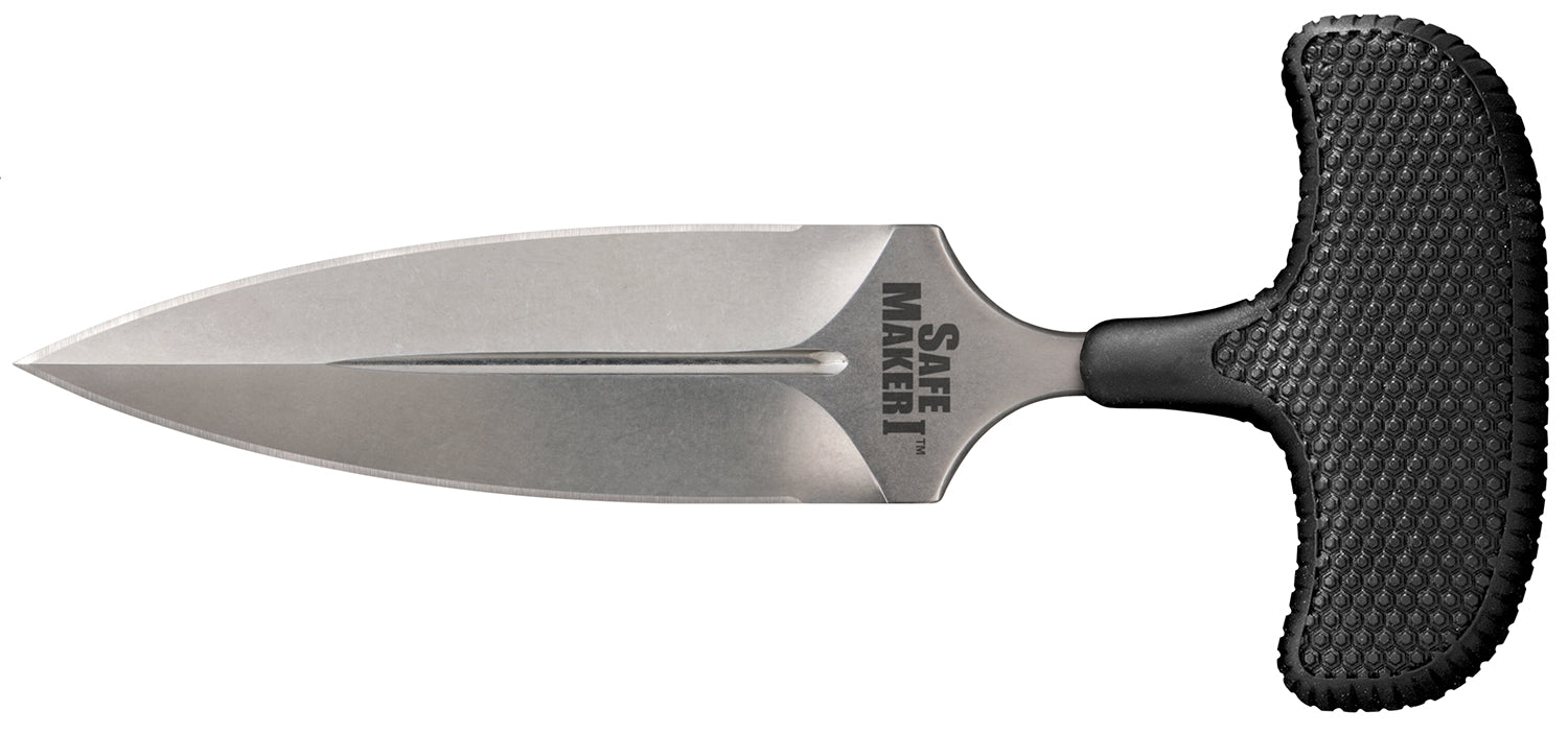 Cold Steel CS12DBST Safe Maker I 4.50" Fixed Blade Spear Point Stone Washed AUS-8A Stainless Blade Kray-Ex Handle with Boot Sheath