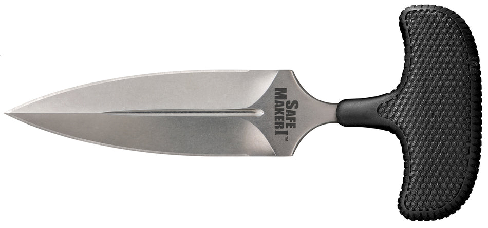 Cold Steel CS12DBST Safe Maker I 4.50" Fixed Blade Spear Point Stone Washed AUS-8A Stainless Blade Kray-Ex Handle with Boot Sheath