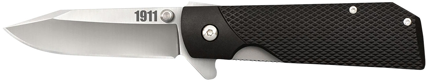 Cold Steel CS20NPJAAZ 1911 3" Folding Plain Clip Point 4034 Stainless Blade Black Griv-Ex Handle with Secondary Safety