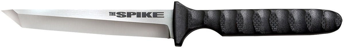 Cold Steel CS-53NCT Spike 4" Fixed Blade Tanto Cryo 4116 Stainless Blade Scalloped Griv-Ex Handle Includes Secure-Ex Sheath