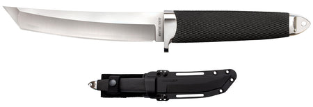 Cold Steel CS-35AB San Mai Master 6" Fixed Blade Tanto Satin VG-10 San Mai Stainless Blade Black Oval Kray-Ex Handle and Sheath