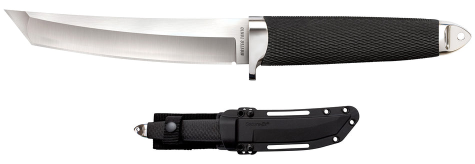 Cold Steel CS-35AB San Mai Master 6" Fixed Blade Tanto Satin VG-10 San Mai Stainless Blade Black Oval Kray-Ex Handle and Sheath