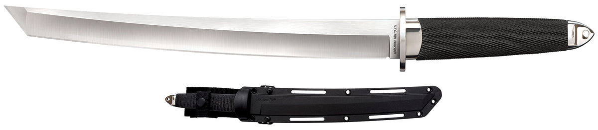 Cold Steel CS35AE Magnum Tanto XII 12" Fixed Blade Tanto Satin VG-10 San Mai Stainless Black Oval Kray-Ex Handle and Sheath