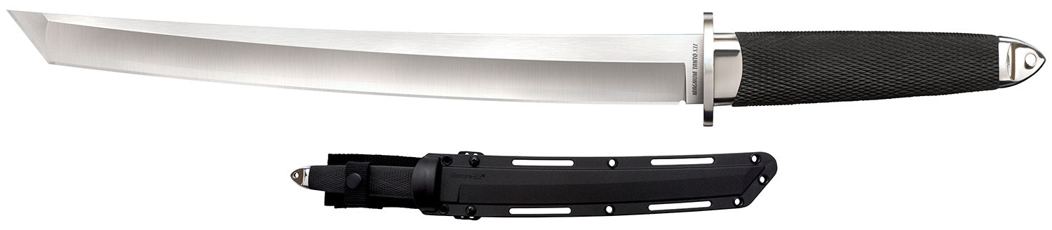 Cold Steel CS35AE Magnum Tanto XII 12" Fixed Blade Tanto Satin VG-10 San Mai Stainless Black Oval Kray-Ex Handle and Sheath