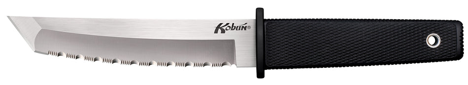 Cold Steel CS17TS Kobun 5.5" Fixed Blade Tanto Serrated AUS-8A Stainless Checkered Kray-Ex Handle and Sheath