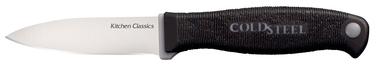 Cold Steel CS59KSPZ Kitchen Classics Paring 3" Fixed Blade Plain Cryo 4116 Stainless Blade Black Kray-Ex Non-Slip Handle