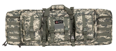 GPS DRC36ACU Double Rifle Case 36" A-TACS AU 600D Polyester 2 Pistol Sleeves and MOLLE Compatible Webbing