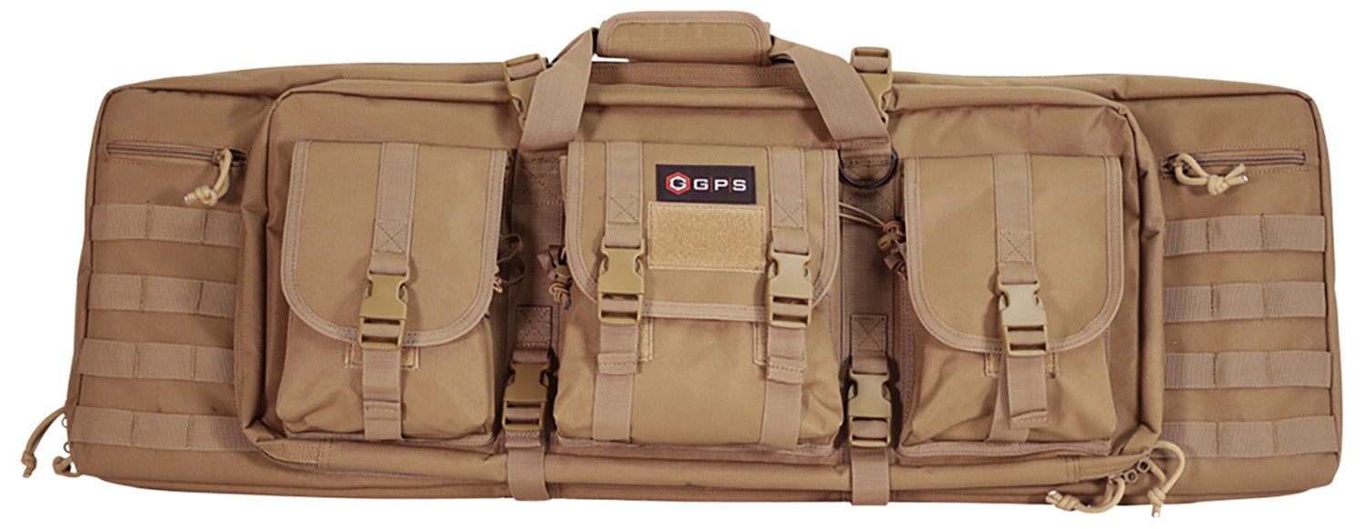 GPS DRC36FDE Double Rifle Case 36" Flat Dark Earth 600D Polyester 2 Pistol Sleeves MOLLE Compatible