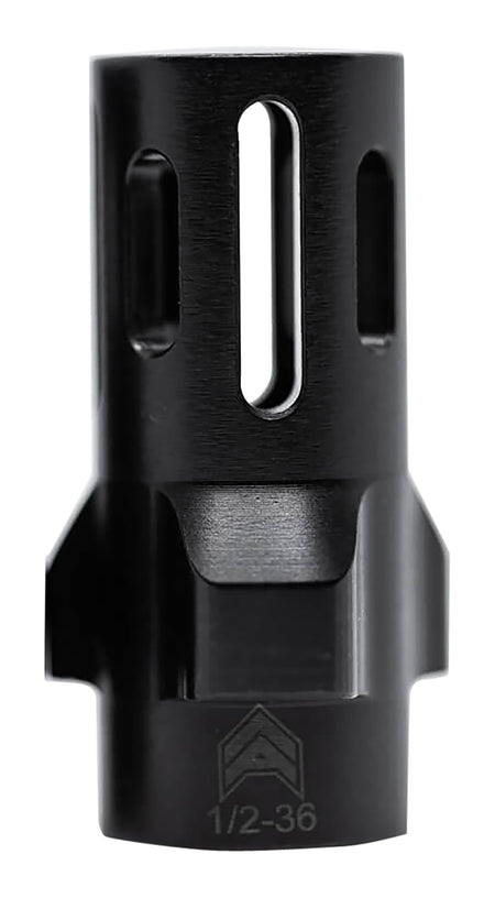 Angstadt Arms 9mm 3-Lug Flash Hider Black Anodized Steel 1/2"-36 tpi 1.42" Overall Length