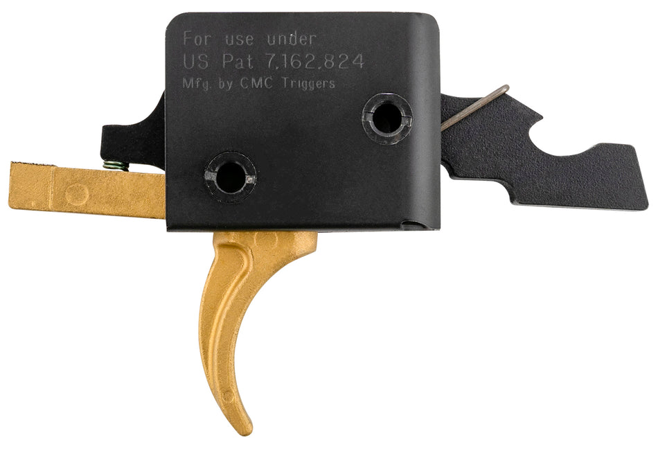 CMC Triggers 91501GF Drop-In Single-Stage Curved Gold Finger Trigger for AR-15 3.50 lbs