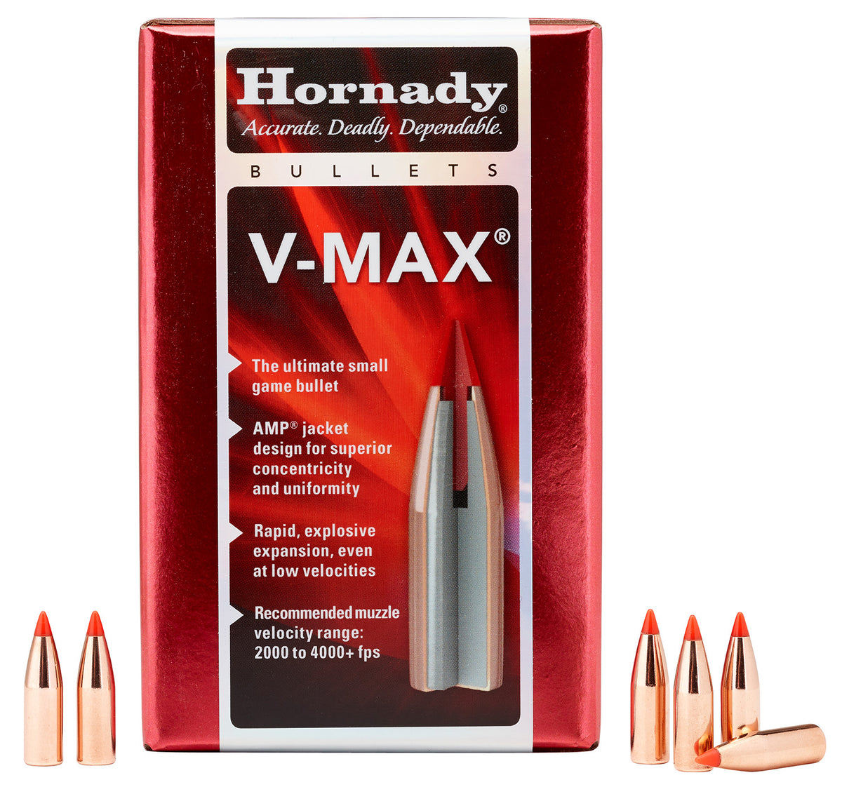 Hornady 22415 V-Max .243 Caliber 65 Grain Bullets 100 Per Box