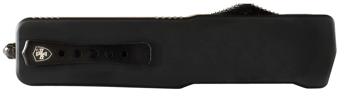 Templar Knife Premium LW Slim 3.16" OTF Drop Point Stonewashed D2 Steel Blade, 4.93" Black Anodized Aluminum Handle