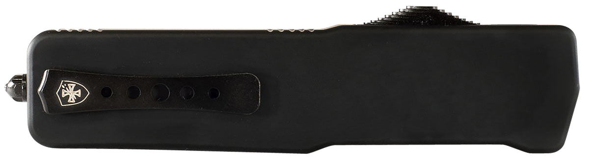Templar Knife Premium LW Small OTF Drop Point 3" Stonewashed D2 Steel Blade 4.50" Black Aluminum Handle & Pocket Clip