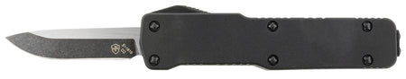 Templar Knife Premium LW Micro 1.85" OTF Drop Point Stonewashed D2 Steel Blade, 3.50" Black Anodized Aluminum Handle California Legal