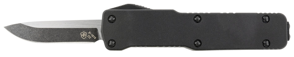 Templar Knife Premium LW Micro 1.85" OTF Drop Point Stonewashed D2 Steel Blade, 3.50" Black Anodized Aluminum Handle California Legal