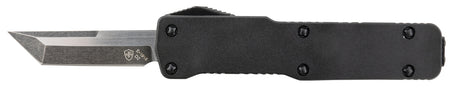 Templar Knife Premium LW Micro OTF Tanto 1.85" Stonewashed D2 Steel Blade 3.50" Black Aluminum Handle CA Legal