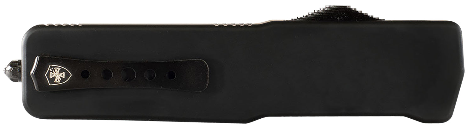 Templar Knife Premium Weighted Large OTF Drop Point 3.55" Stonewashed D2 Steel Blade 5.25" Black Aluminum Rubber Handle & Clip