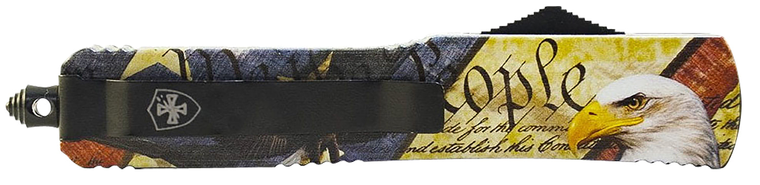 Templar MZEG321 Premium Weighted Eagle 3.16-Inch OTF Drop Point D2 Blade, We The People Aluminum Zinc Alloy Handle