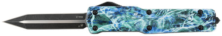 Templar MZMOS121 Premium Weighted 3.16-Inch OTF Dagger D2 Steel Blade, Mossy Oak Seafoam Aluminum Zinc Alloy Handle